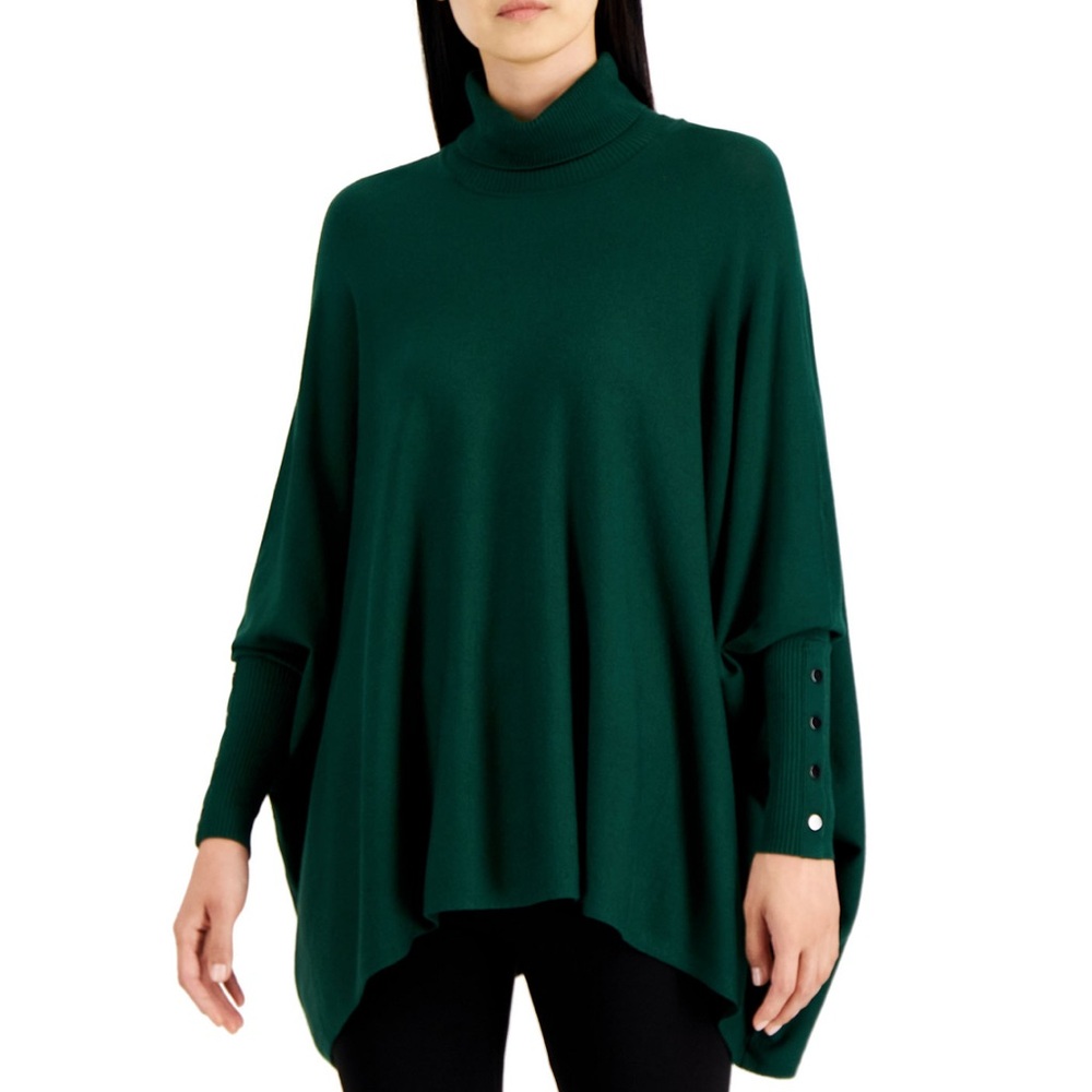 Charter Club Green Poncho Sweater